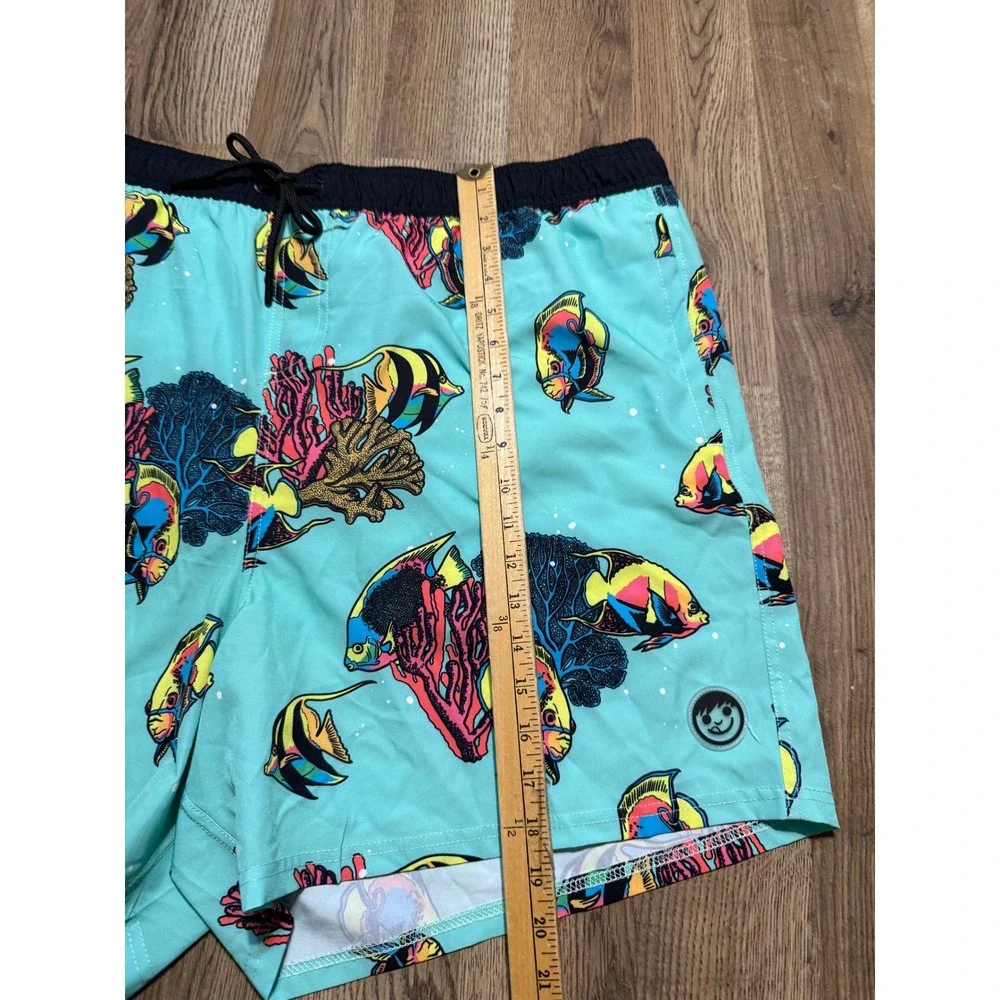 Neff Shorts Mens Size 3XL Aqua Blue Tropical Fish Board Shorts Swim Trunks